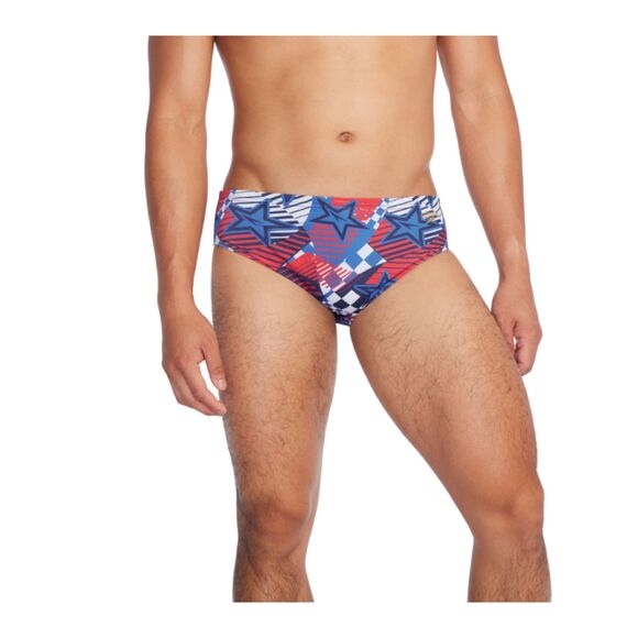 Speedo Men's SIZE 36 Printed One‎ Overdrive Swim Brief in True Cobalt NWT - Picture 1 of 5